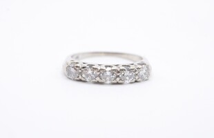 14k White Gold Diamond Band Ring .75 CTTW Size 5.75