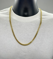 10k Yellow Gold Franco Link Chain Necklace 22 Inches Long 4.8mm Wide 24.4g