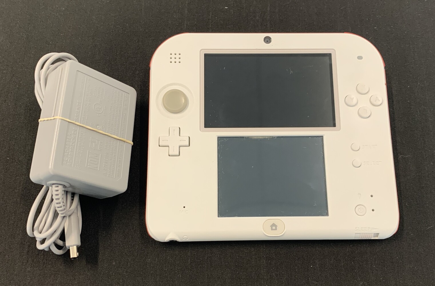 Nintendo 2DS Scarlet Red & White Console FTR-001 with Power Supply 
