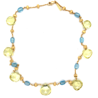 Marco Bicego Paradise Collection 16" 18K Yellow Gold Gemstone Graduated Necklace