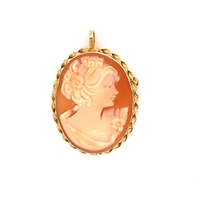 Vintage 14k Yellow Gold Oval Cameo Pin/Pendant 4.5 Grams 