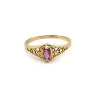 10k Yellow Gold Pink Marquise Stone Ring Size 5.75 1.1 Grams