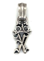 Bill Wall Leather BWL 2003 .925 Sterling Silver Initial Crown Pendant 